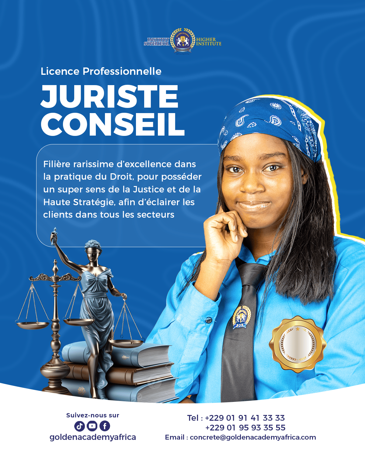 infographie récapitulatif de la licence juriste conseil Bénin