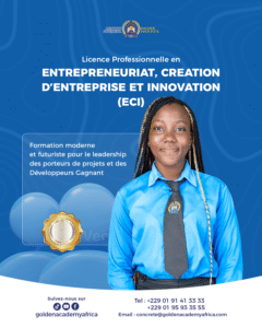 visuel graphique montrant la formation entrepreneuriat création entreprise innovation à GOLDEN ACADEMY