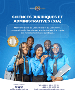 visuel graphique montrant la formation sciences juridiques administratives à GOLDEN ACADEMY